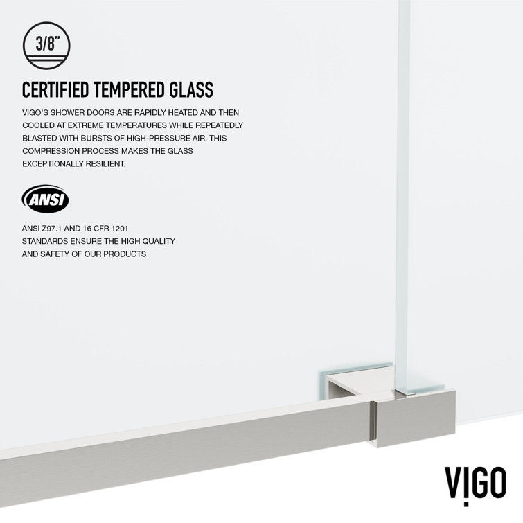 Elan 60-Inch Frameless Frosted Glass Sliding Shower Door