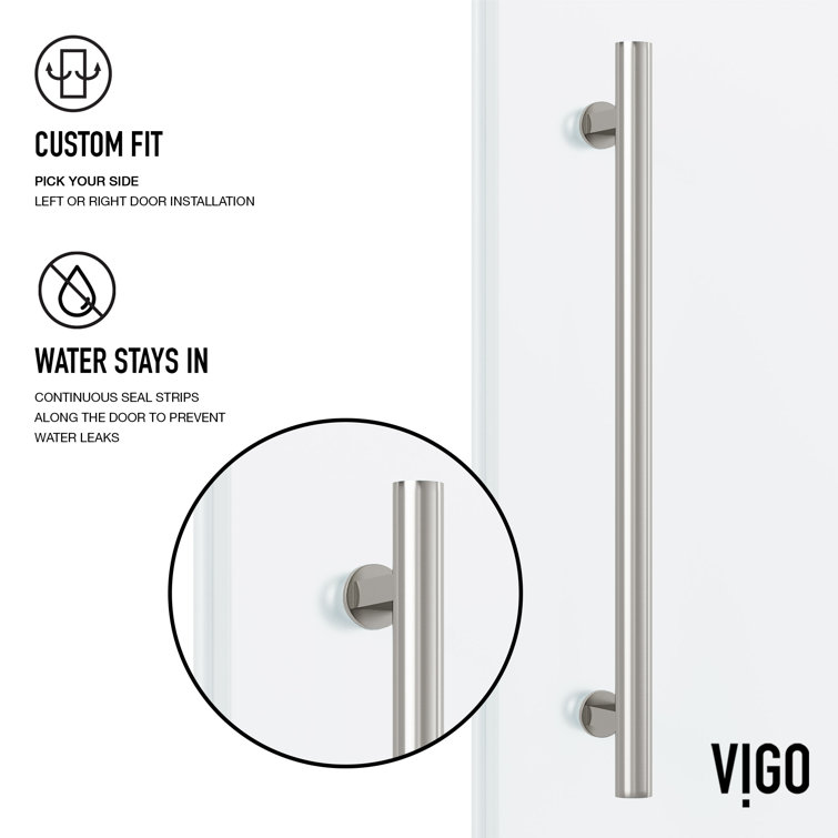 Elan 60-Inch Frameless Frosted Glass Sliding Shower Door