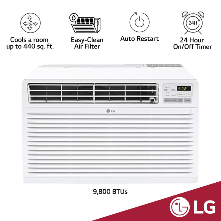 White 9,800 BTU Through-the-Wall Air Conditioner with Remote Control