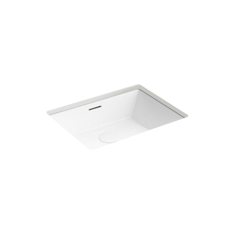 Brazn White Ceramic Rectangular Undermount Bathroom Sink