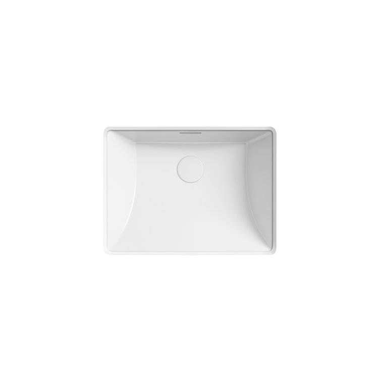Brazn White Ceramic Rectangular Undermount Bathroom Sink