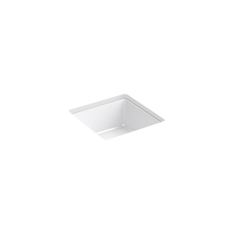 White Ceramic 11" Square Undermount Bathroom Sink