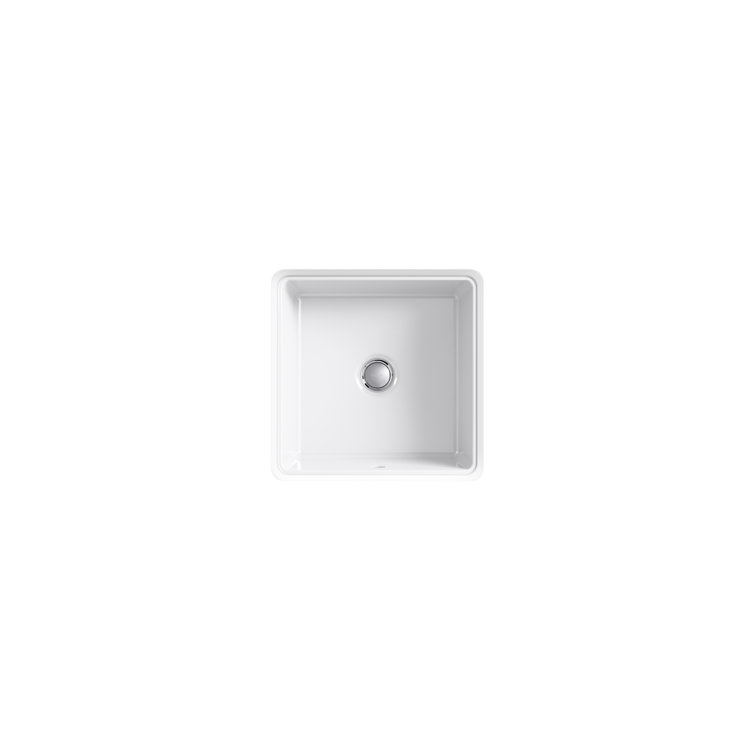 White Ceramic 11" Square Undermount Bathroom Sink