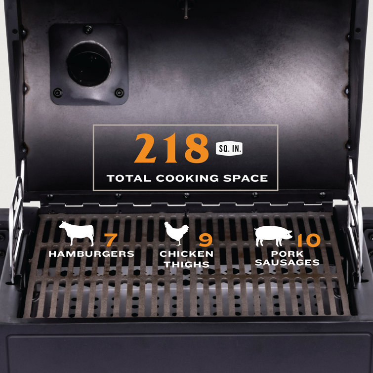 Rambler 218 sq in Heavy-Duty Black Steel Tabletop Charcoal Grill