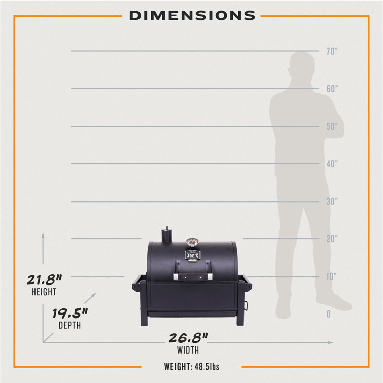 Rambler 218 sq in Heavy-Duty Black Steel Tabletop Charcoal Grill
