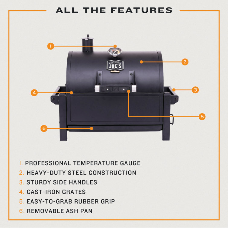 Rambler 218 sq in Heavy-Duty Black Steel Tabletop Charcoal Grill