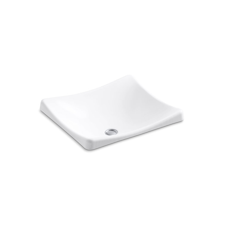 DemiLav White Cast Iron Rectangular Above-Counter Bathroom Sink