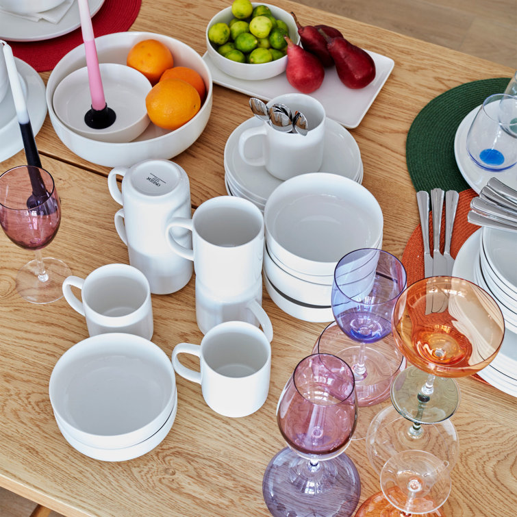 White Porcelain 12-Piece Dinnerware Set for Four