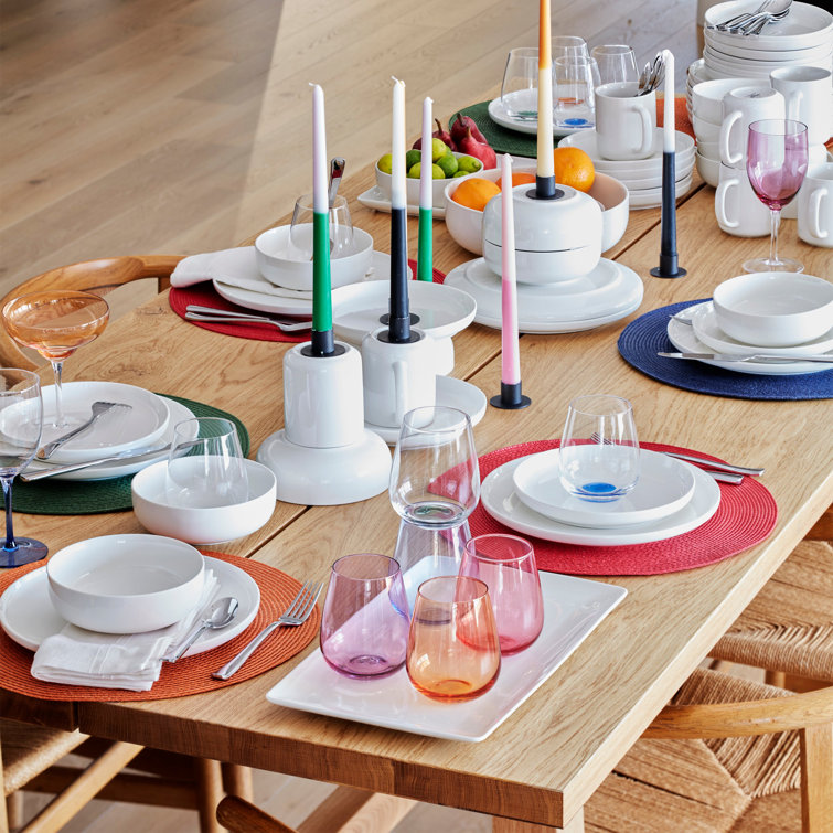 White Porcelain 12-Piece Dinnerware Set for Four