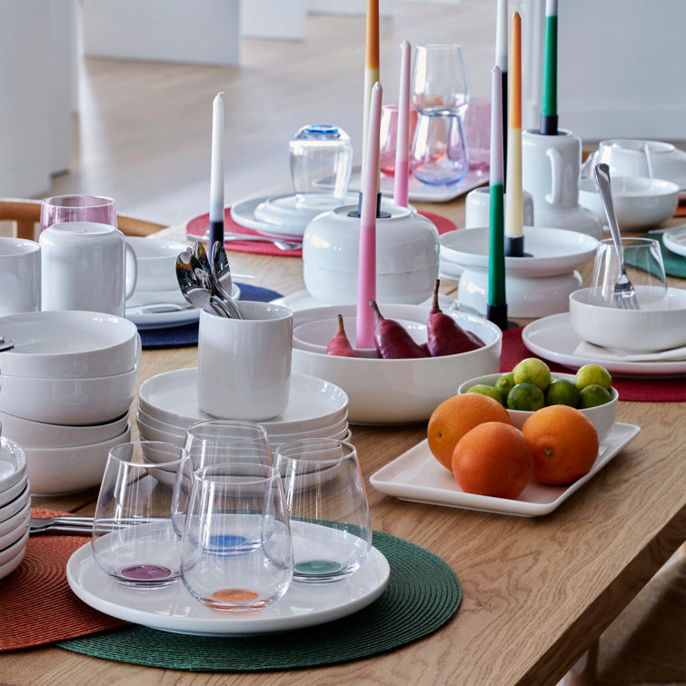 White Porcelain 12-Piece Dinnerware Set for Four