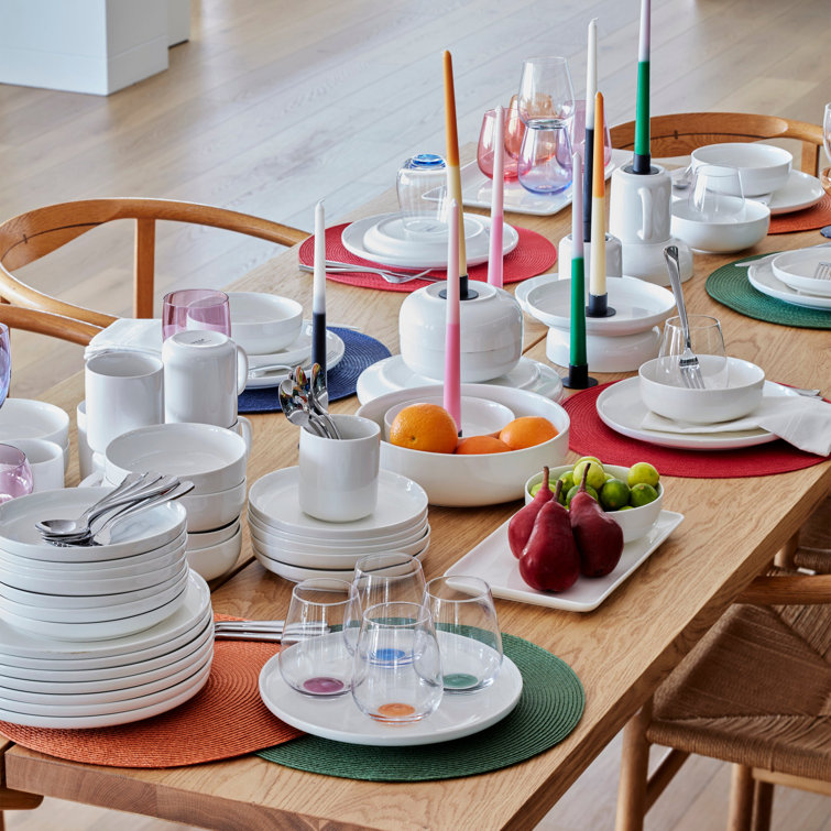 White Porcelain 12-Piece Dinnerware Set for Four
