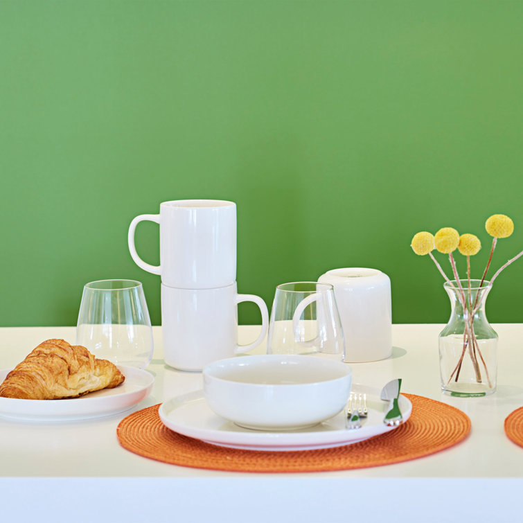 White Porcelain 12-Piece Dinnerware Set for Four