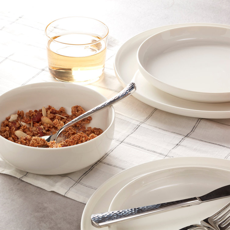 White Porcelain 12-Piece Dinnerware Set for Four
