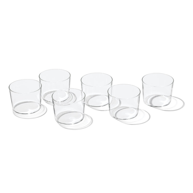Clear Stackable Short Drinking Glasses, Set of 6