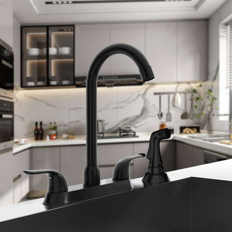 Matte Black Stainless Steel High-Arc Kitchen Faucet with Pull-out Spray