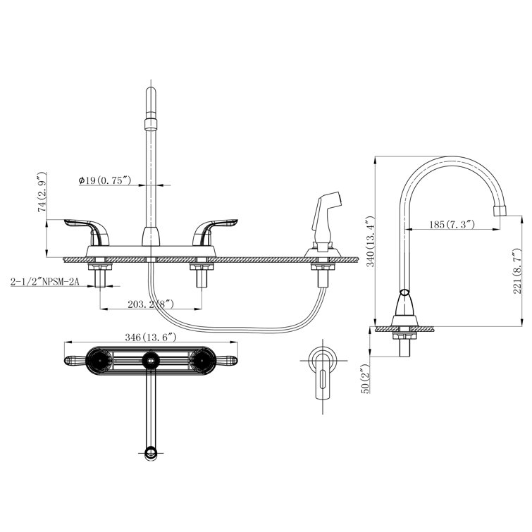 Matte Black Stainless Steel High-Arc Kitchen Faucet with Pull-out Spray