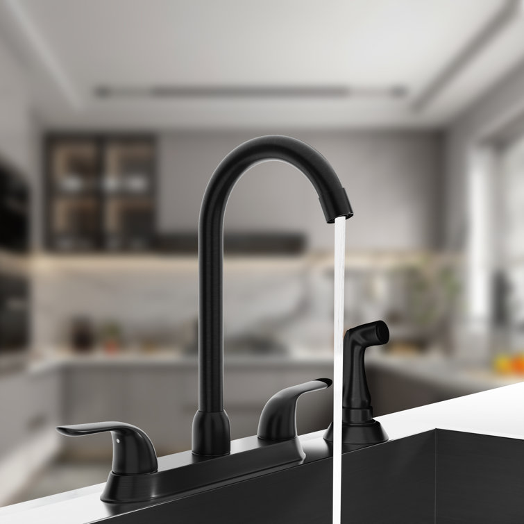 Matte Black Stainless Steel High-Arc Kitchen Faucet with Pull-out Spray