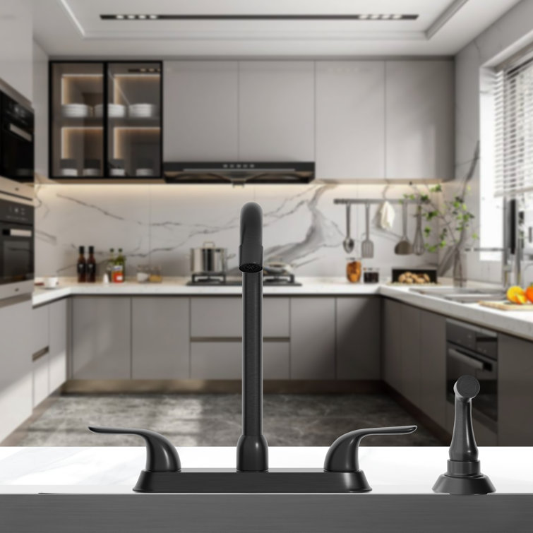 Matte Black Stainless Steel High-Arc Kitchen Faucet with Pull-out Spray