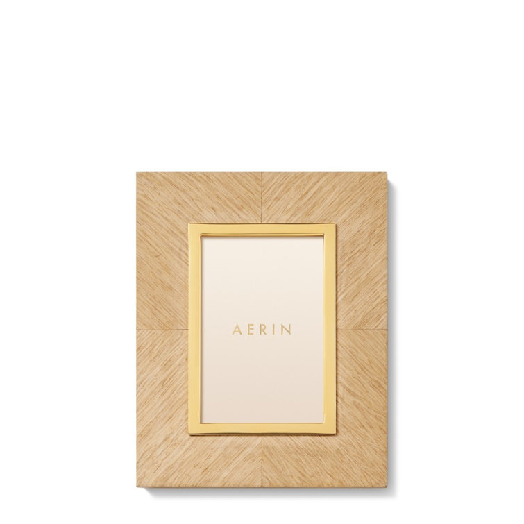 Light Oak and Brass 4" x 6" Picture Frame