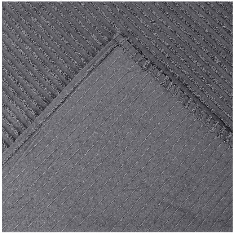 Julian Collection Twin Gray Cotton Bedspread Coverlet