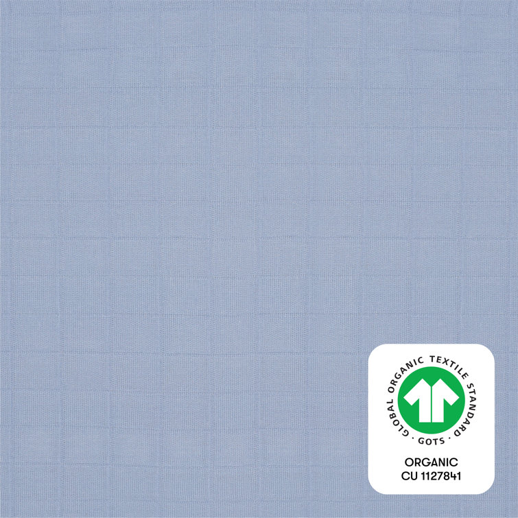 Dewdrop Blue Organic Cotton Muslin Crib Sheet