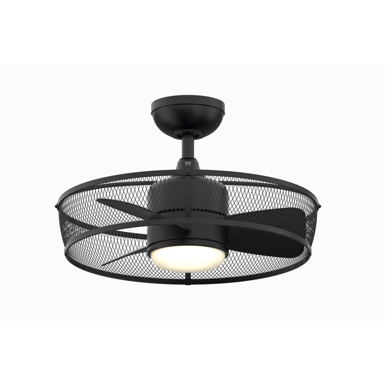 Sleek Black 20" Smart Chandelier Ceiling Fan with LED Light