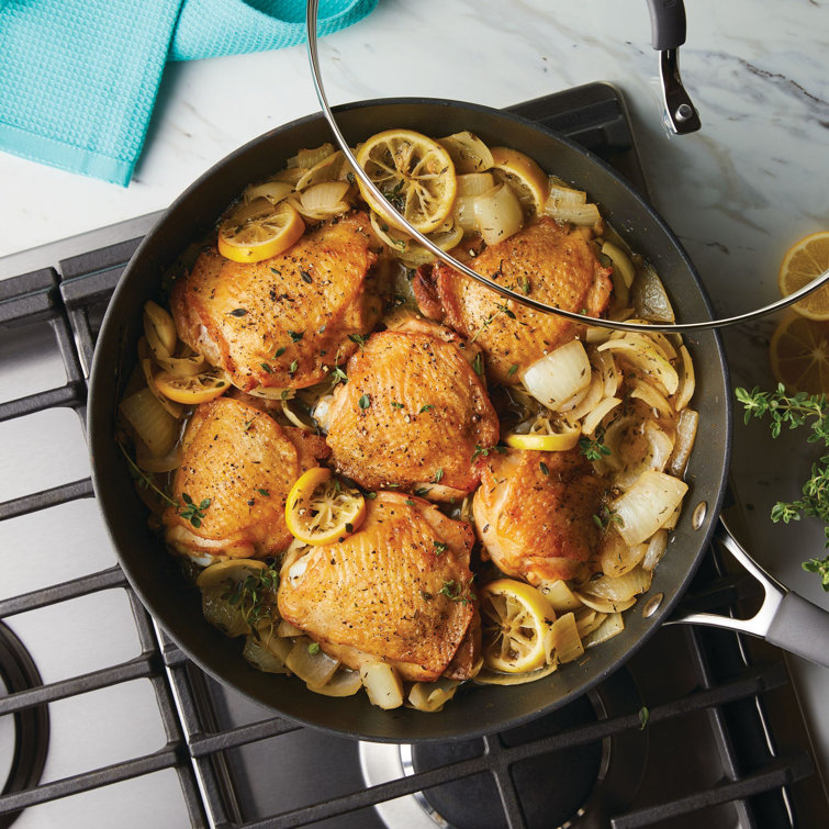 Circulon Radiance 12" Gray Aluminum Nonstick Deep Skillet with Lid