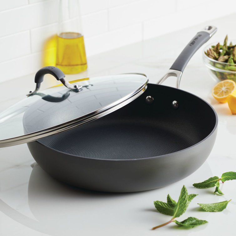 Circulon Radiance 12" Gray Aluminum Nonstick Deep Skillet with Lid