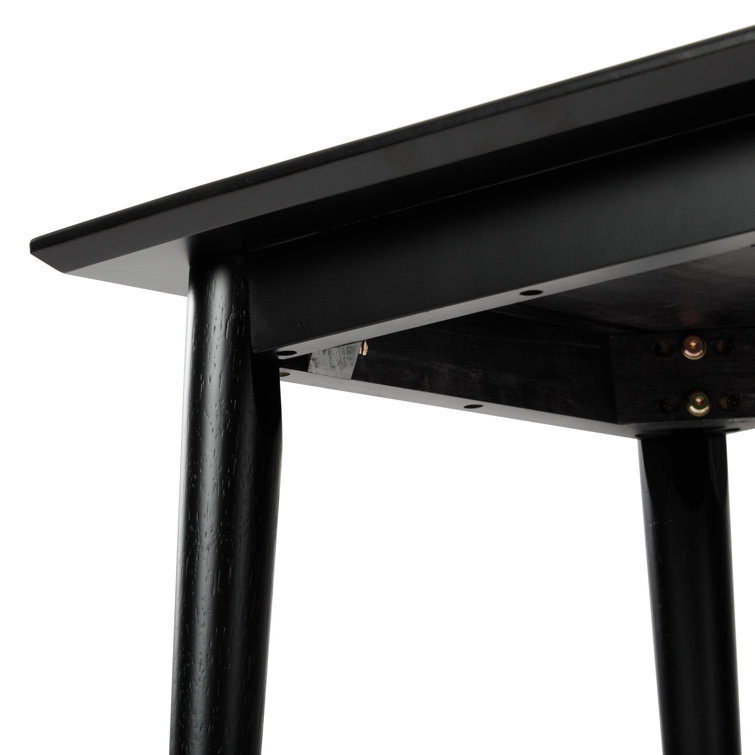 Black Pine Wood Mid Century Modern Square Side Table