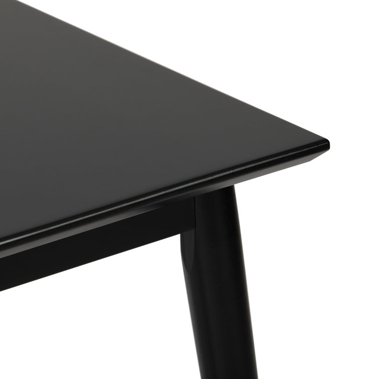 Black Pine Wood Mid Century Modern Square Side Table