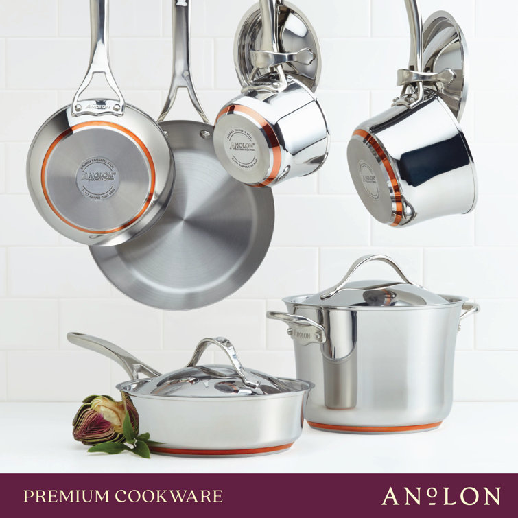 Anolon Nouvelle Copper Stainless Steel 10-Piece Cookware Set