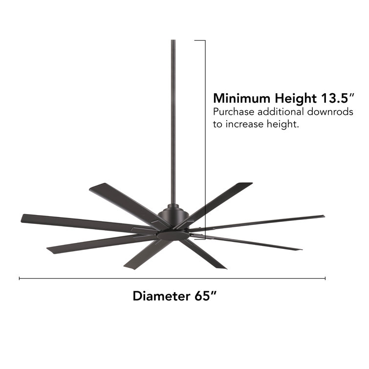 65" Smoked Iron 8-Blade Smart Ceiling Fan with Remote