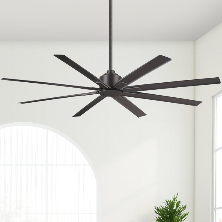 65" Smoked Iron 8-Blade Smart Ceiling Fan with Remote