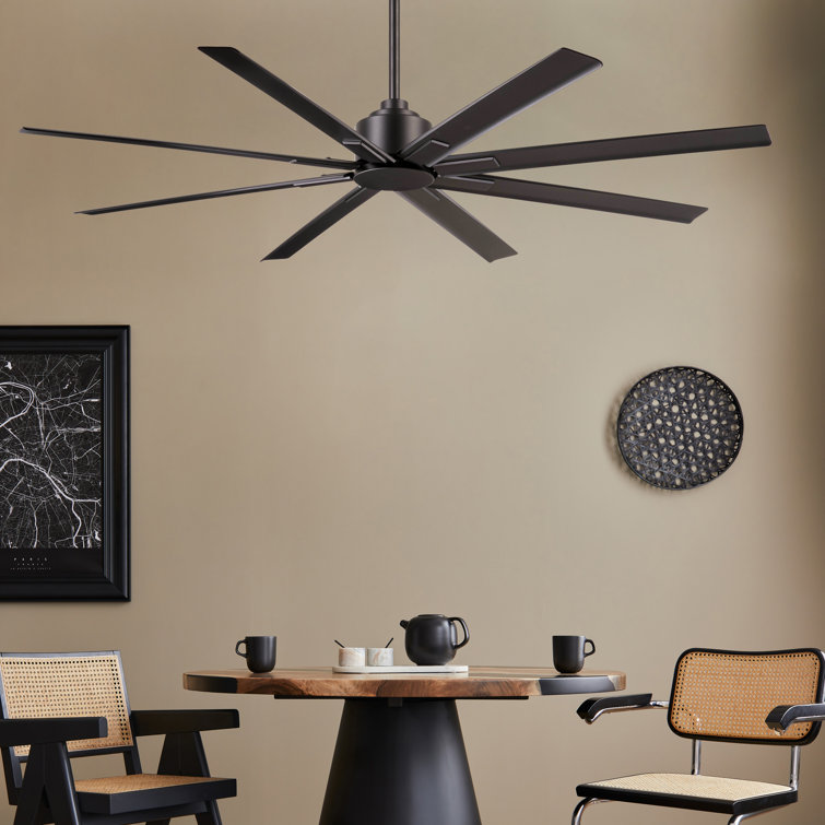65" Smoked Iron 8-Blade Smart Ceiling Fan with Remote