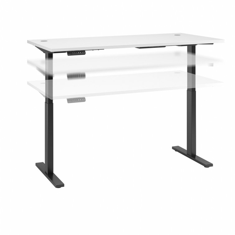 Elevate 72'' White/Black Electric Height Adjustable Standing Desk