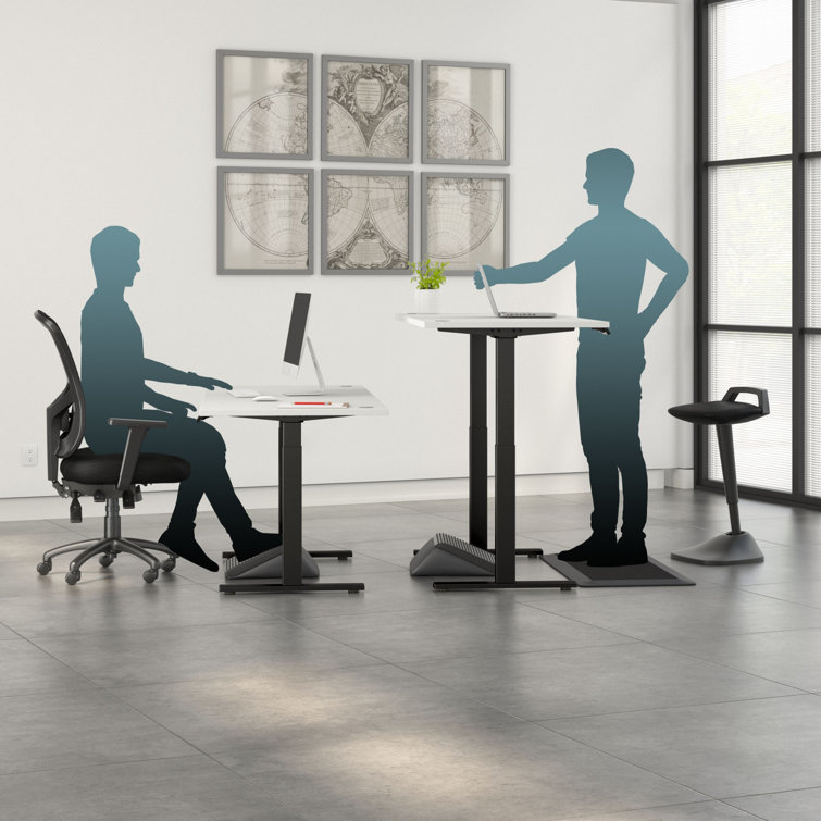 Elevate 72'' White/Black Electric Height Adjustable Standing Desk