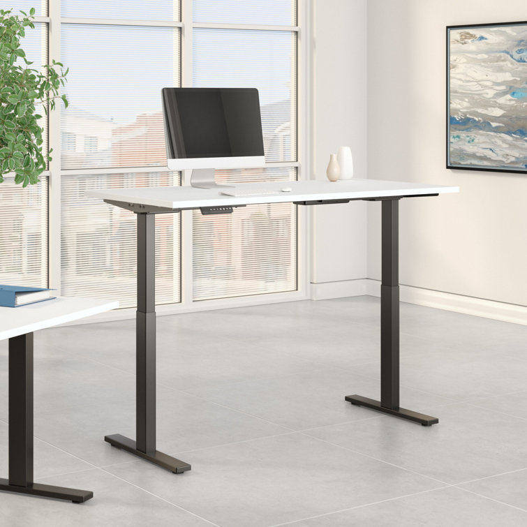 Elevate 72'' White/Black Electric Height Adjustable Standing Desk