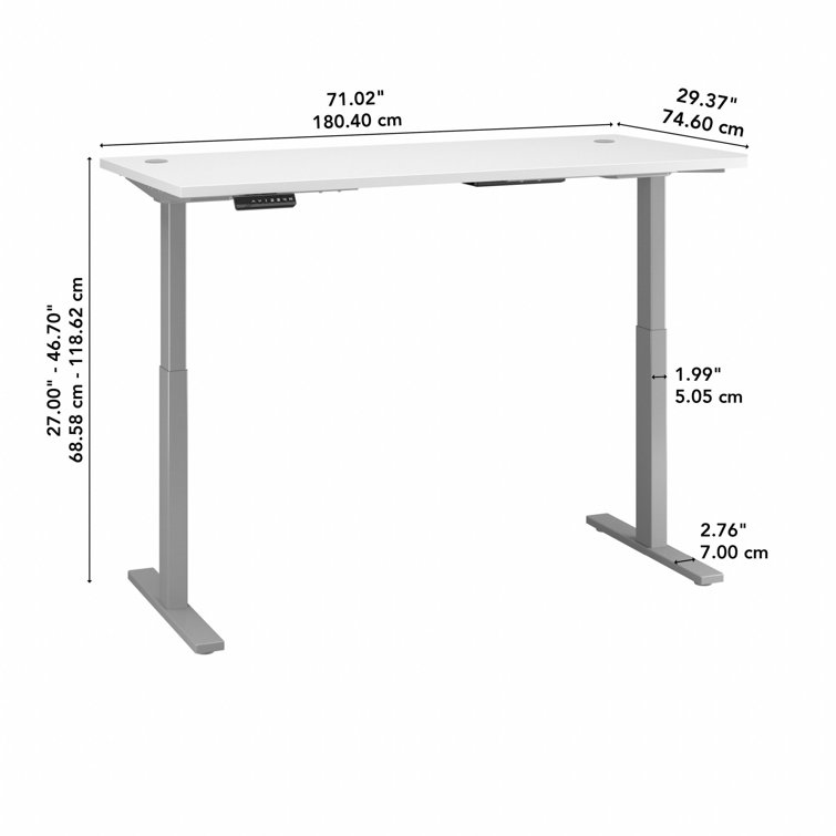 Elevate 72W White Thermally Fused Laminate Electric Standing Desk