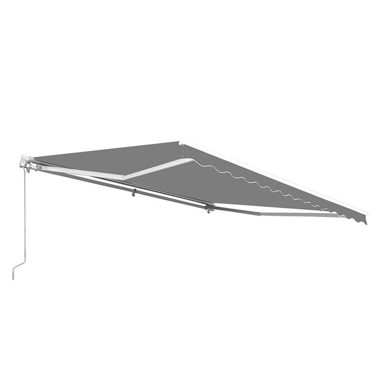 Burgundy Motorized Retractable Patio Awning with White Frame