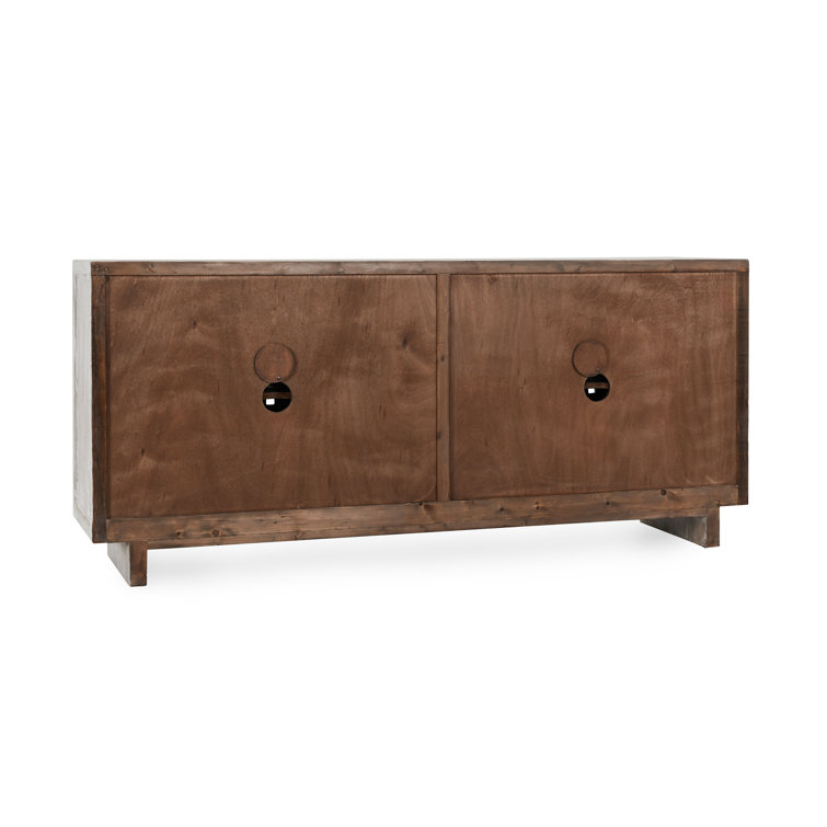 Cream Reclaimed Pine Wood Basket Weave Buffet Sideboard