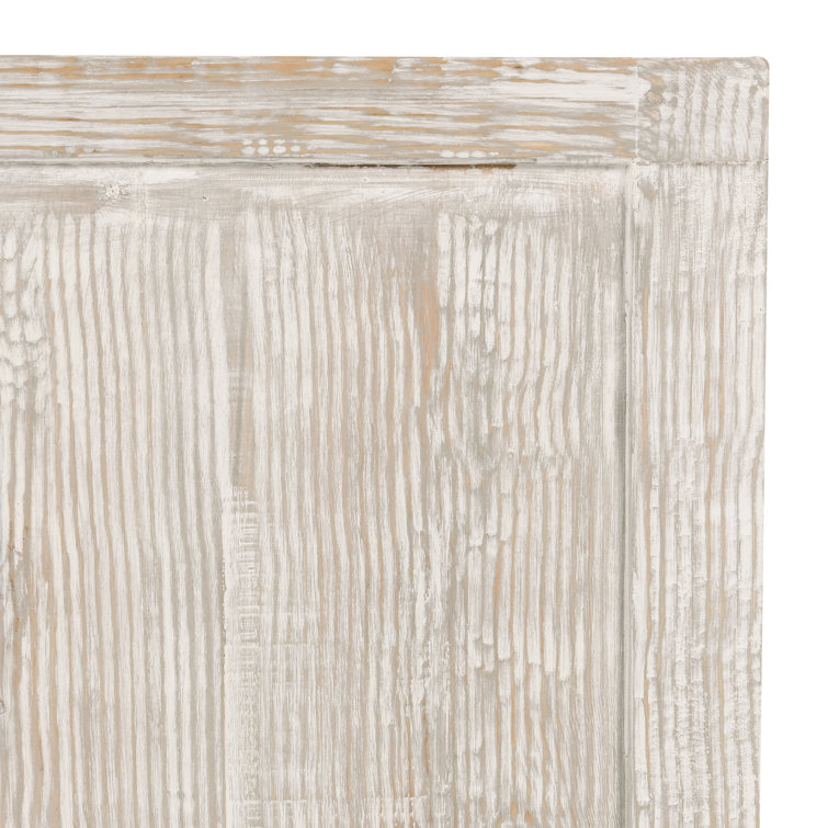 Cream Reclaimed Pine Wood Basket Weave Buffet Sideboard