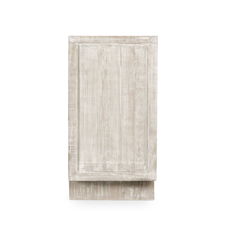 Cream Reclaimed Pine Wood Basket Weave Buffet Sideboard