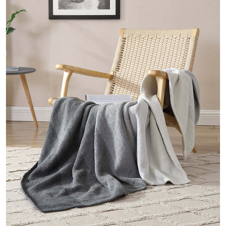 Granite Ombre Reversible Machine Washable Throw Blanket