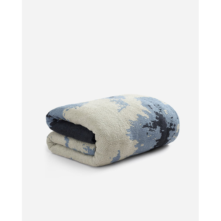 Full Ocean Blue and White Reversible Microfiber Comforter