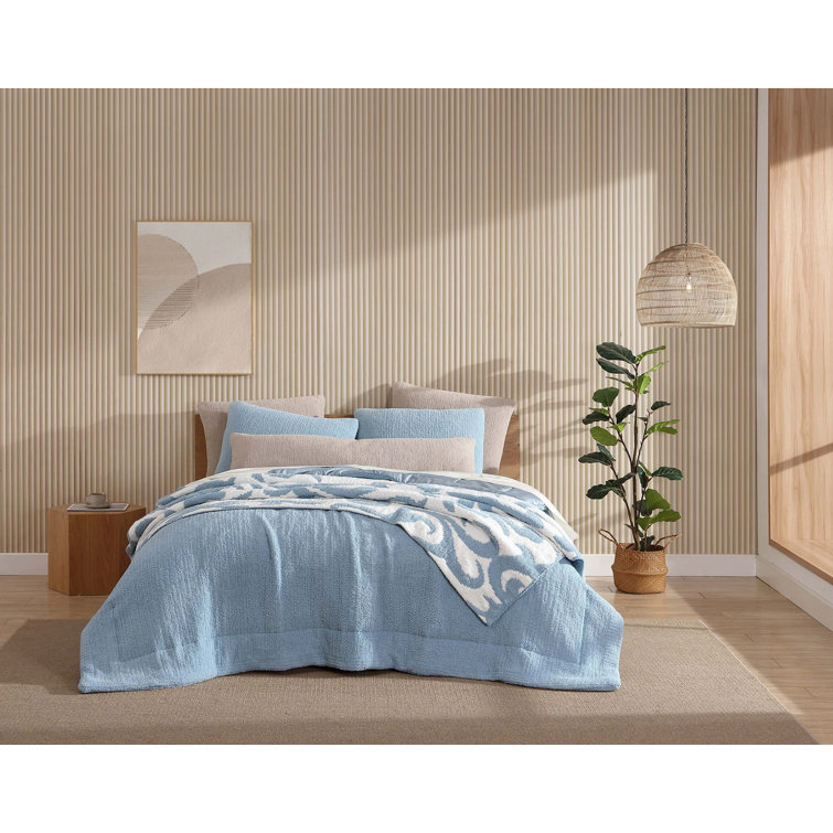 Dew Blue King Microfiber Reversible Comforter