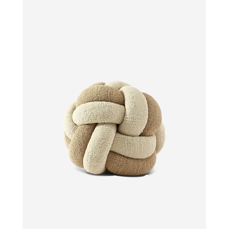 Sahara Tan Biscotti Round Memory Foam Throw Pillow