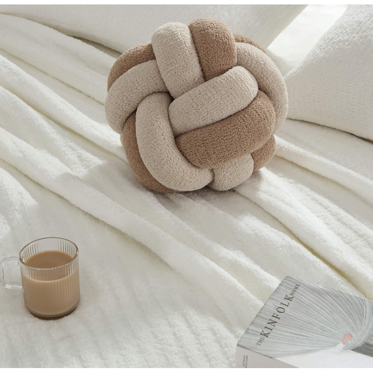 Sahara Tan Biscotti Round Memory Foam Throw Pillow