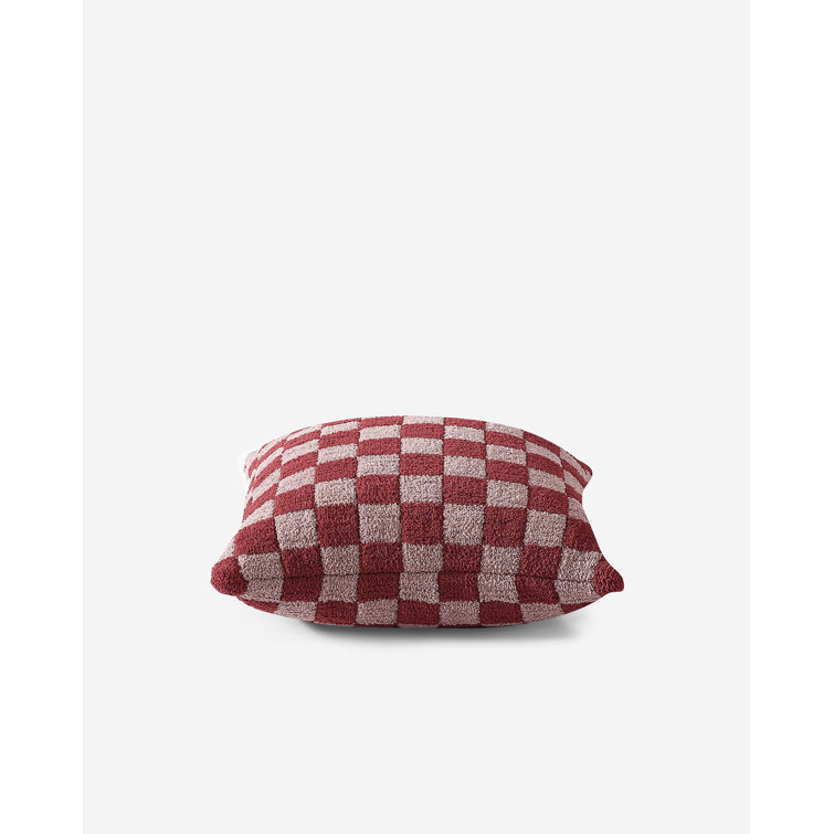 Pomegranate Rose Checkered 20" x 20" Throw Pillow