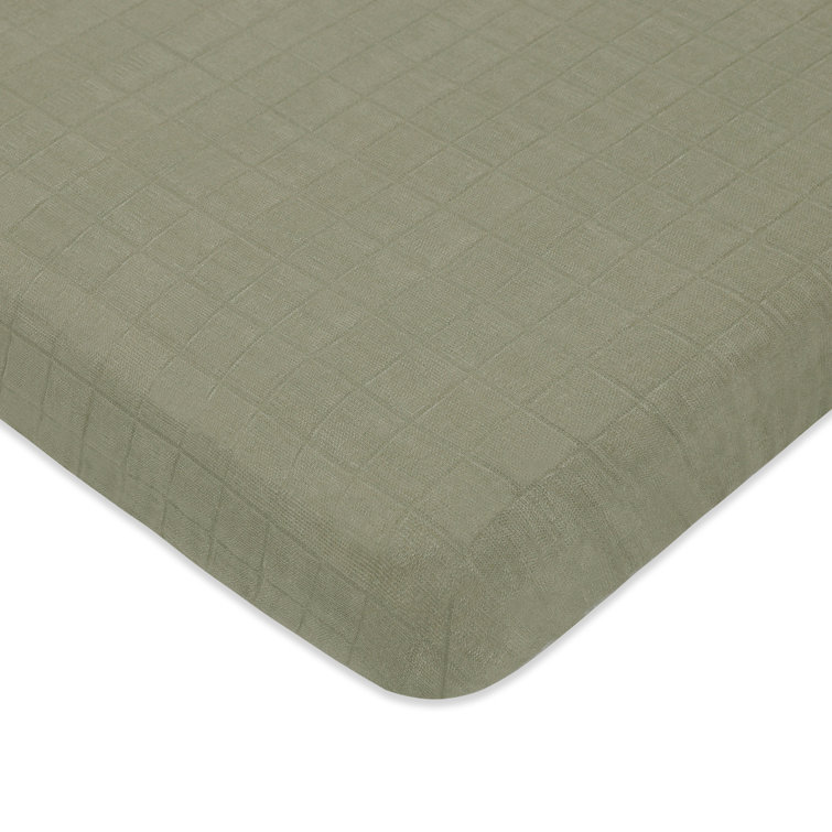 Matcha Green Organic Cotton Muslin Mini Crib Sheet