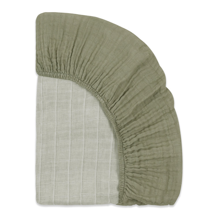 Matcha Green Organic Cotton Muslin Mini Crib Sheet